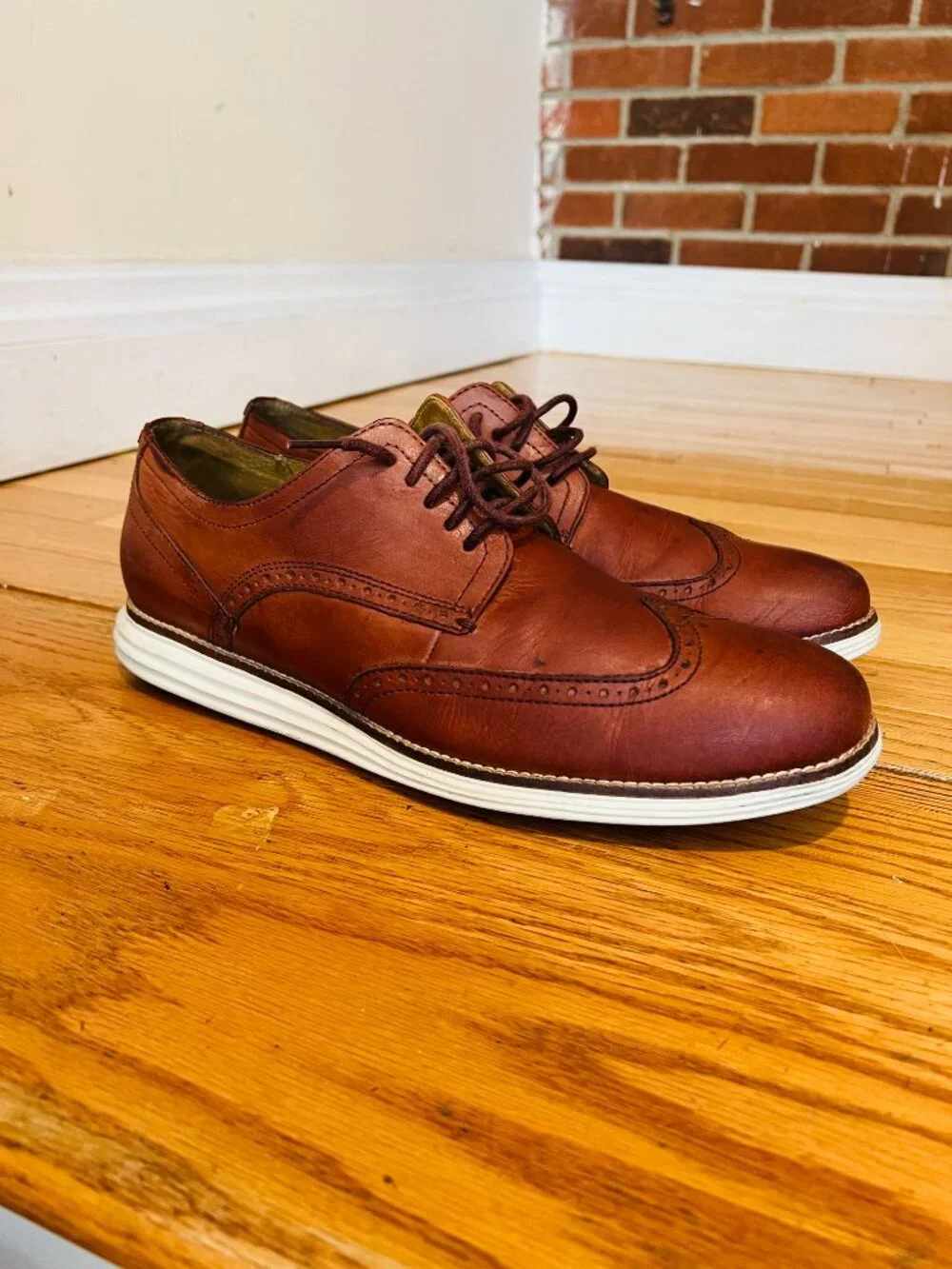 Cole Haan Grand OS Mens Sz 12 M Brown Leather Wingtip Oxford Casual Shoes C26471